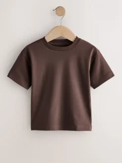 Tops|T-Shirts*Next Zwart/Grijs/Bruin/kiezelkleurig/Wit - Set van 5 T-shirts met korte mouwen (3mnd-7jr)