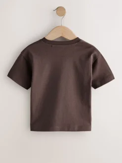 Tops|T-Shirts*Next Zwart/Grijs/Bruin/kiezelkleurig/Wit - Set van 5 T-shirts met korte mouwen (3mnd-7jr)