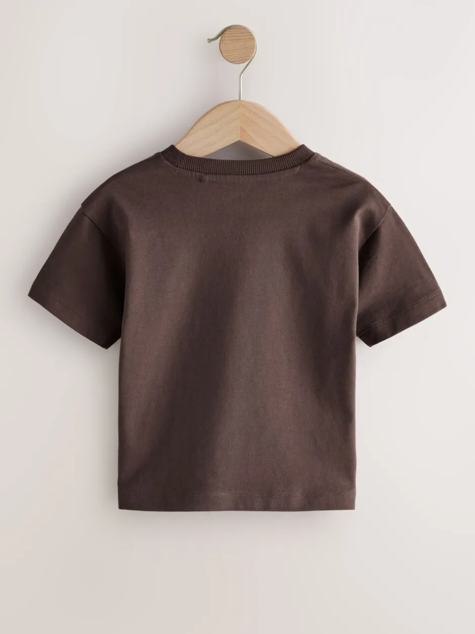 Tops|T-Shirts*Next Zwart/Grijs/Bruin/kiezelkleurig/Wit - Set van 5 T-shirts met korte mouwen (3mnd-7jr)