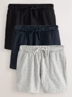 Shorts*Next Zwart/grijs/marineblauw - Lightweight Shorts 3 Pack (3mths-7yrs)