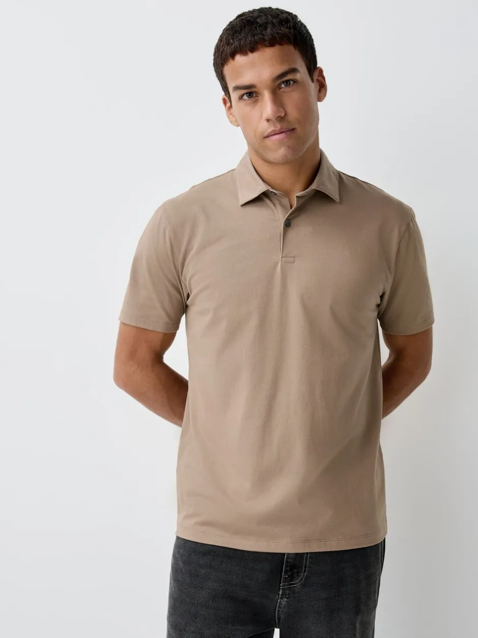 Poloshirts|Next Zwart/grijs/naturel blok - Set van 3 jersey poloshirts met korte mouwen