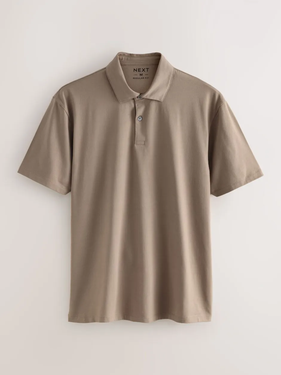 Poloshirts|Next Zwart/grijs/naturel blok - Set van 3 jersey poloshirts met korte mouwen