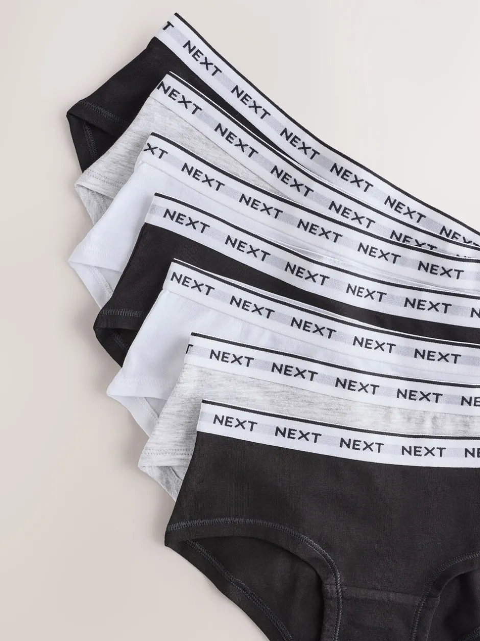 Alle Ondergoed*Next - Verpakking van 7 hipsters (2 - 16 jr) Zwart/grijs/wit