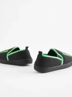 Pantoffels|Pantoffels|Next Zwart/groen - Minecraft pantoffels met cupzool