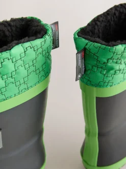 Laarzen|Next Zwart/groen - Minecraft Warm Lined Cuff Wellies