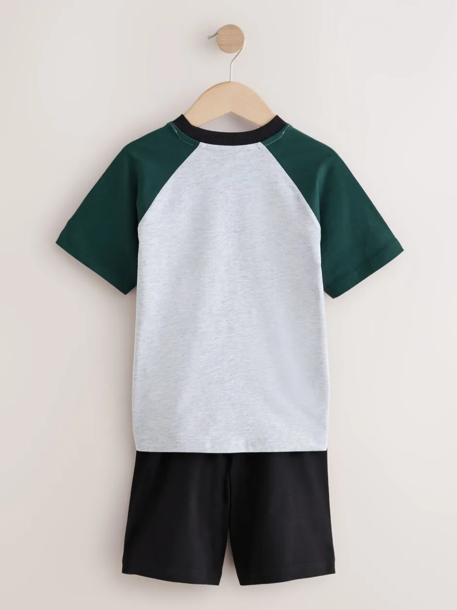 Pyjama's|Next - Set van 3 pyjama's met short (3-16 jr) Zwart/groen