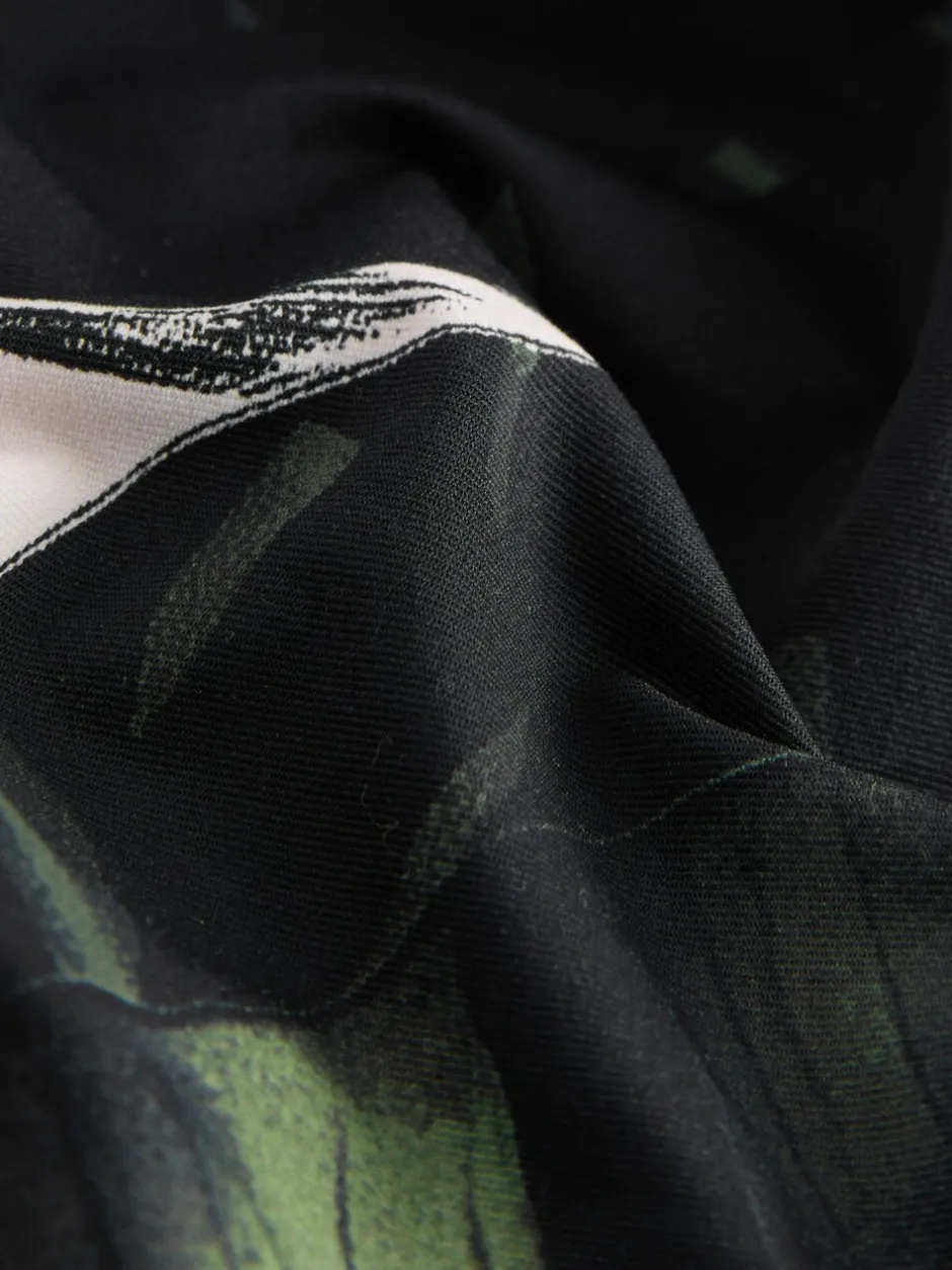 Badkleding*Next - Twist Scoop Buikcorrigerend badpak Zwart/groen blad