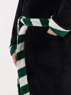 Kamerjassen En Badjassen|Vanilla Underground - Harry Potter Hooded Bathrobe Dressing Gown Zwart/groen Slytherin