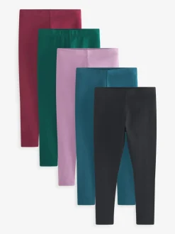 Broeken En Leggings*Next Zwart/groen/blauw/bessenrood/lilapaars - Verpakking van 5 leggings (3-16 jr)