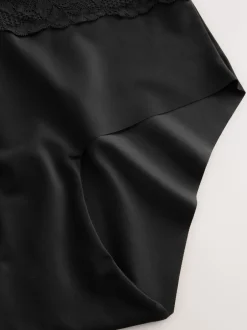 Shapewear|Next Zwart/huidskleurig - 2 Slipjes met licht buikcorrigerende hoge taille