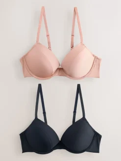 Beha's*Next Zwart/huidskleurig - A-E Afvlakkende Ultimate Comfort Beha's 2 Verpakking