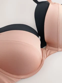 Beha's*Next Zwart/huidskleurig - A-E Afvlakkende Ultimate Comfort Beha's 2 Verpakking