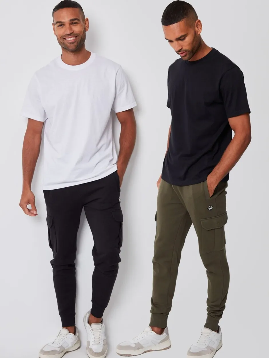 Joggingbroeken*Threadbare - joggingbroek in cargostijl 2 stuks Zwart/kaki
