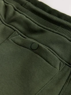 Joggingbroeken|Next - Slim Fit Utility Brushback Heavyweight 2 Pack Cargo Joggers Zwart/kakigroen