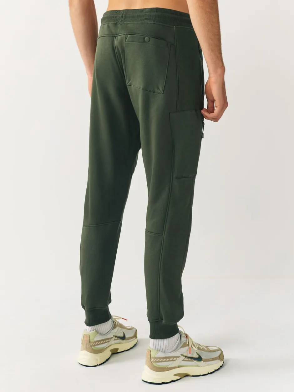 Joggingbroeken|Next - Slim Fit Utility Brushback Heavyweight 2 Pack Cargo Joggers Zwart/kakigroen