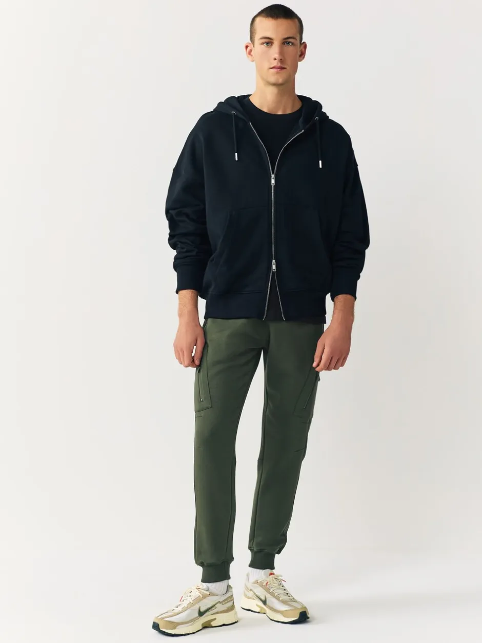 Joggingbroeken|Next - Slim Fit Utility Brushback Heavyweight 2 Pack Cargo Joggers Zwart/kakigroen