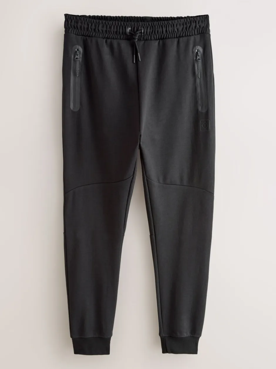 Joggingbroeken|Next Zwart/Leisteen grijs - Interlock Soft Touch 2 Pack Cuffed Joggers