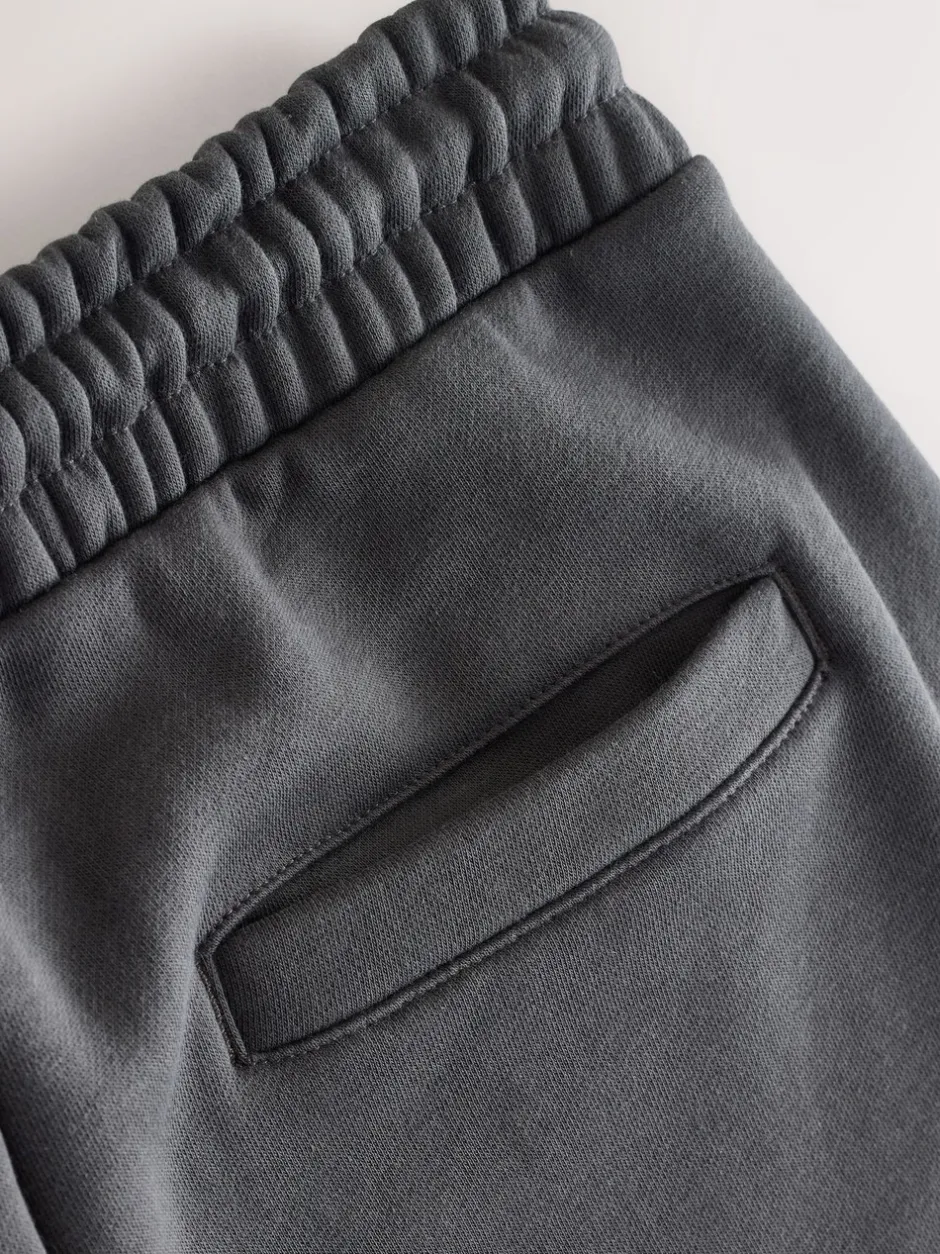 Joggingbroeken*Next - Straight Fit Brushback Heavyweight 2 Pack Joggers Zwart/Leisteen grijs