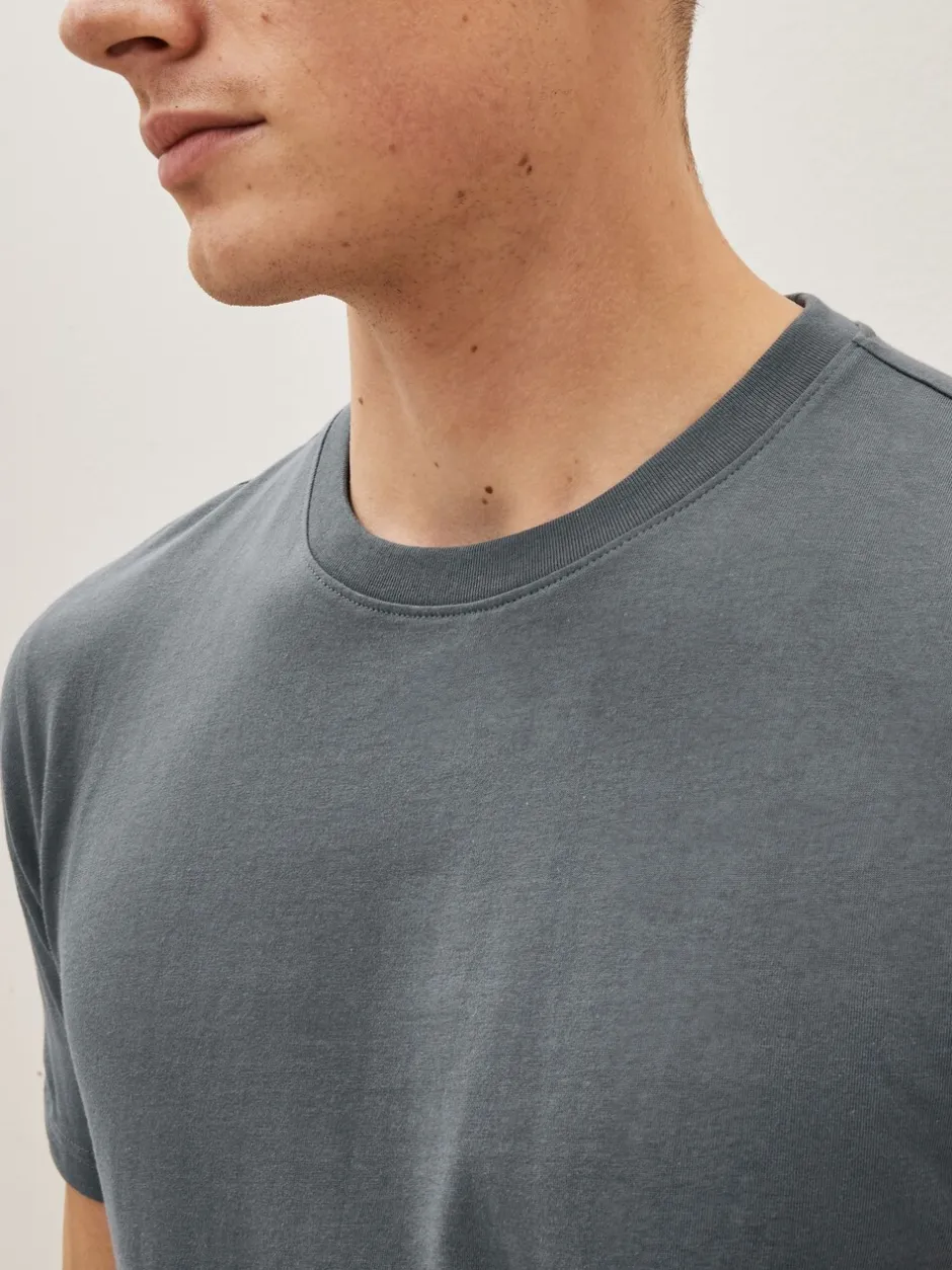 T-Shirts En Hemden|Next - Slim Fit - Essential katoenen T-shirts verpakking van 6 Zwart/leisteen/grijs gemêleerd/wit/marineblauw/blauw
