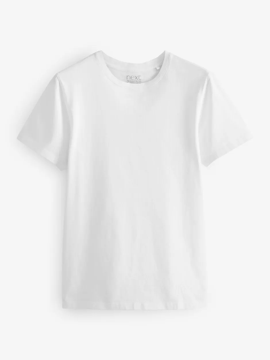 T-Shirts En Hemden|Next Zwart/leisteen/grijs gemêleerd/wit/marineblauw/blauw - Normale Pasvorm - Essential katoenen T-shirts verpakking van 6