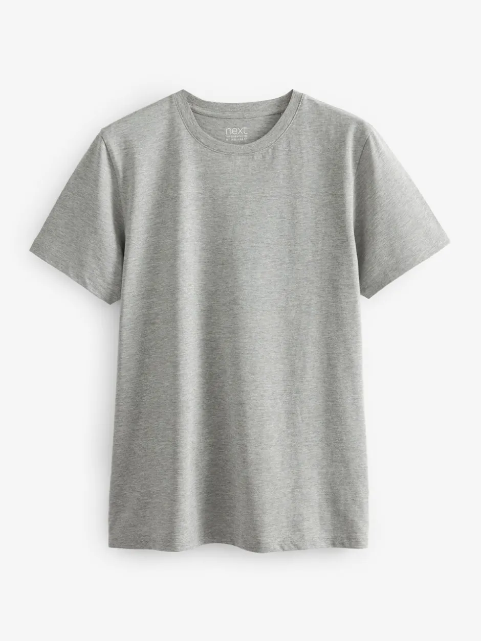 T-Shirts En Hemden|Next Zwart/leisteen/grijs gemêleerd/wit/marineblauw/blauw - Normale Pasvorm - Essential katoenen T-shirts verpakking van 6