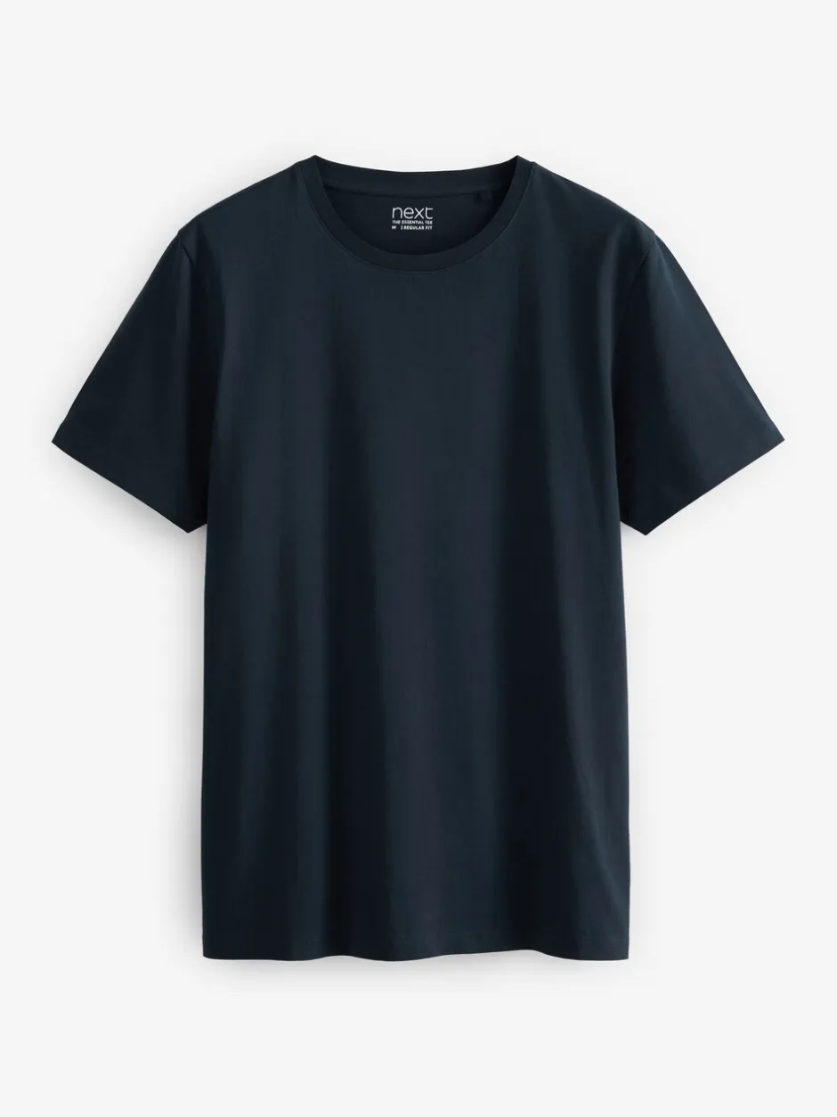 T-Shirts En Hemden|Next Zwart/leisteen/grijs gemêleerd/wit/marineblauw/blauw - Normale Pasvorm - Essential katoenen T-shirts verpakking van 6