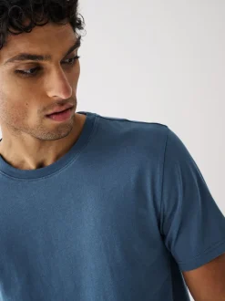 T-Shirts En Hemden|Next Zwart/leisteen/grijs gemêleerd/wit/marineblauw/blauw - Normale Pasvorm - Essential katoenen T-shirts verpakking van 6