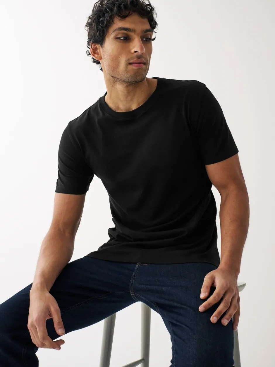 T-Shirts En Hemden|Next Zwart/leisteen/grijs gemêleerd/wit/marineblauw/blauw - Normale Pasvorm - Essential katoenen T-shirts verpakking van 6