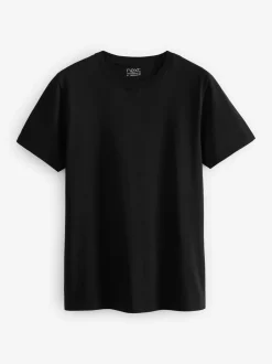 T-Shirts En Hemden|Next Zwart/leisteen/grijs gemêleerd/wit/marineblauw/blauw - Normale Pasvorm - Essential katoenen T-shirts verpakking van 6