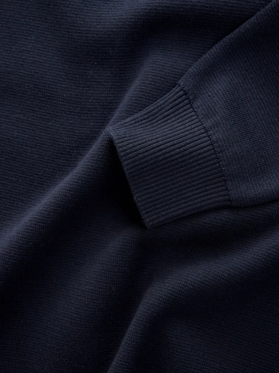Gebreide Kleding*Next - 100% Cotton Regular Fit Premium Quarter Zip Jumpers 2 Pack Zwart/marineblauw