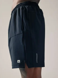 Shorts|Next - 7 inch - Active Gym Sports Shorts 2 Pack Zwart/marineblauw