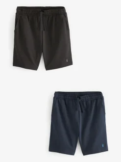 Shorts*Next - Loopback Soft Touch 2 Pack Jogger Shorts Zwart/marineblauw
