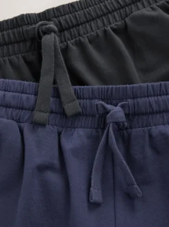 Shorts*Next - Loopback Soft Touch 2 Pack Jogger Shorts Zwart/marineblauw