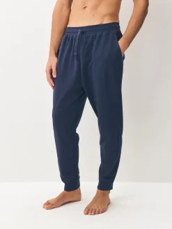 Pyjama's|Loungewear|Next - Met boorden - Loopback Soft Touch 2 Pack Open Joggers Zwart/marineblauw