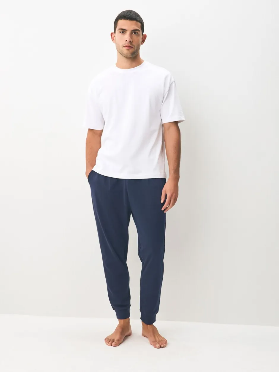 Pyjama's|Loungewear|Next - Met boorden - Loopback Soft Touch 2 Pack Open Joggers Zwart/marineblauw