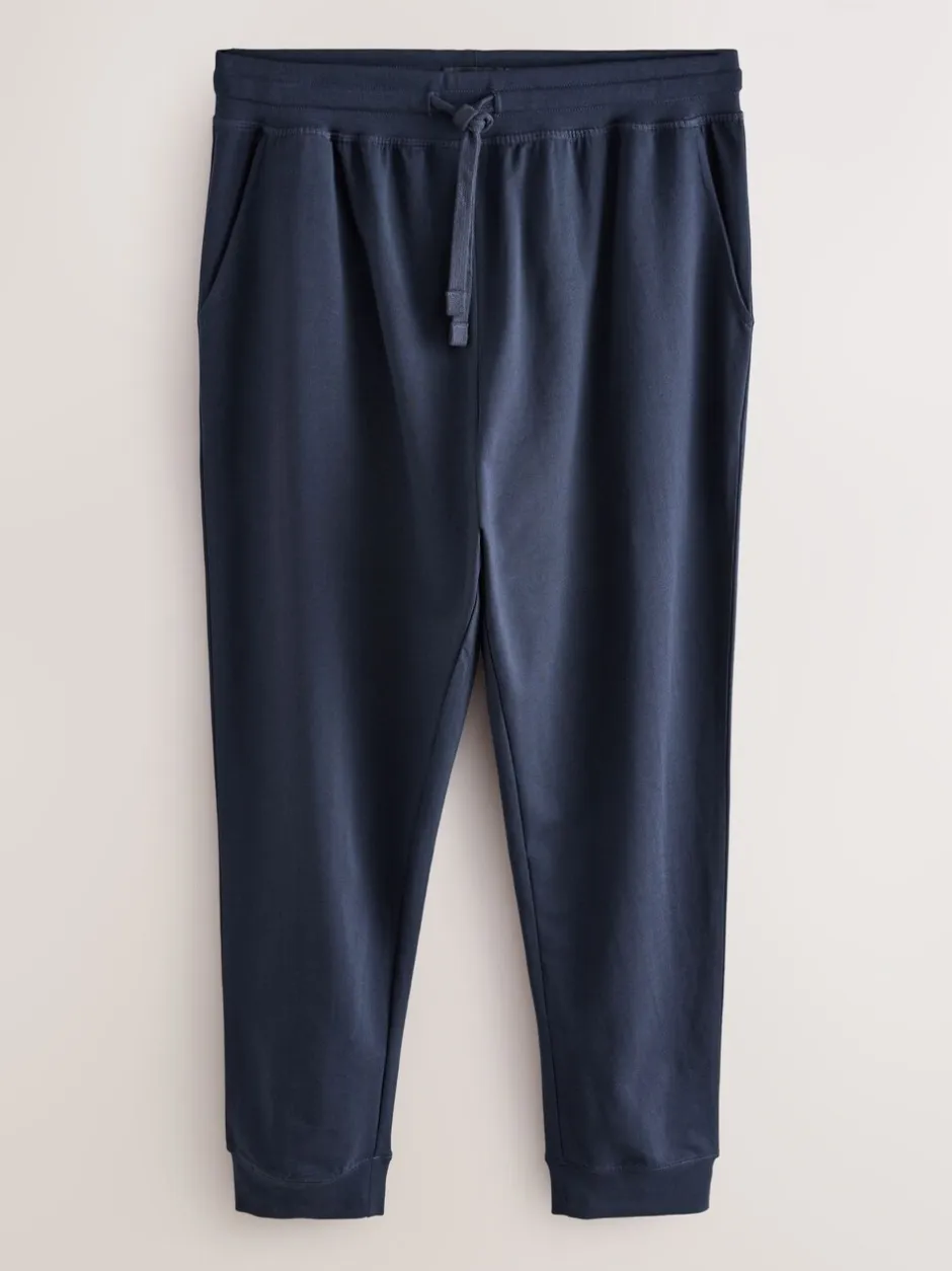 Pyjama's|Loungewear|Next - Met boorden - Loopback Soft Touch 2 Pack Open Joggers Zwart/marineblauw