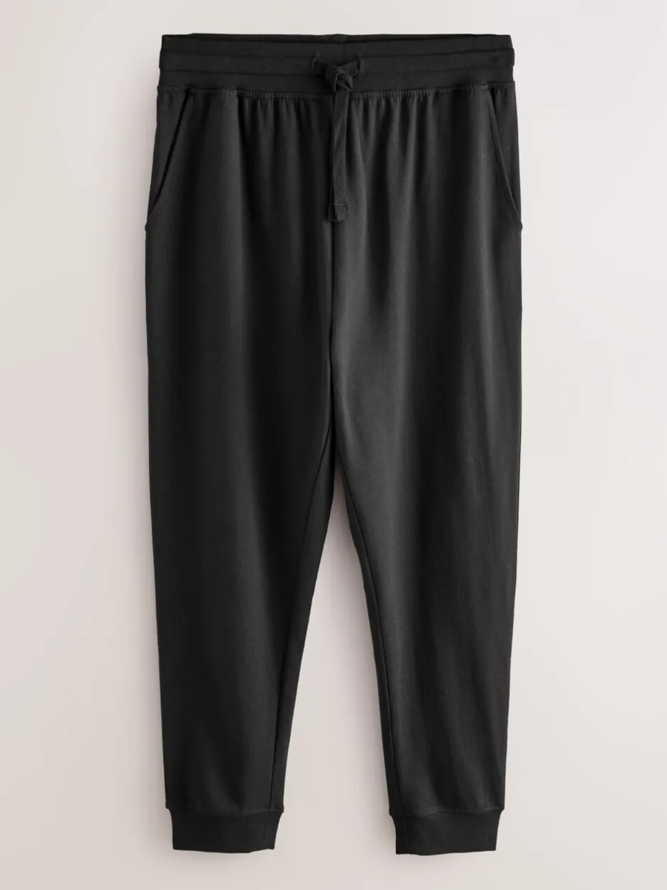 Pyjama's|Loungewear|Next - Met boorden - Loopback Soft Touch 2 Pack Open Joggers Zwart/marineblauw
