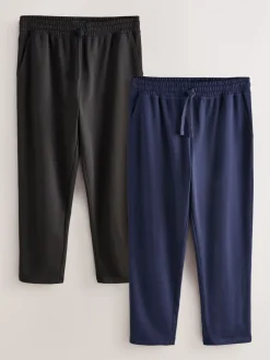 Pyjama's|Loungewear|Next - Open - Loopback Soft Touch 2 Pack Open Joggers Zwart/marineblauw
