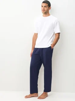 Pyjama's|Loungewear|Next - Open - Loopback Soft Touch 2 Pack Open Joggers Zwart/marineblauw