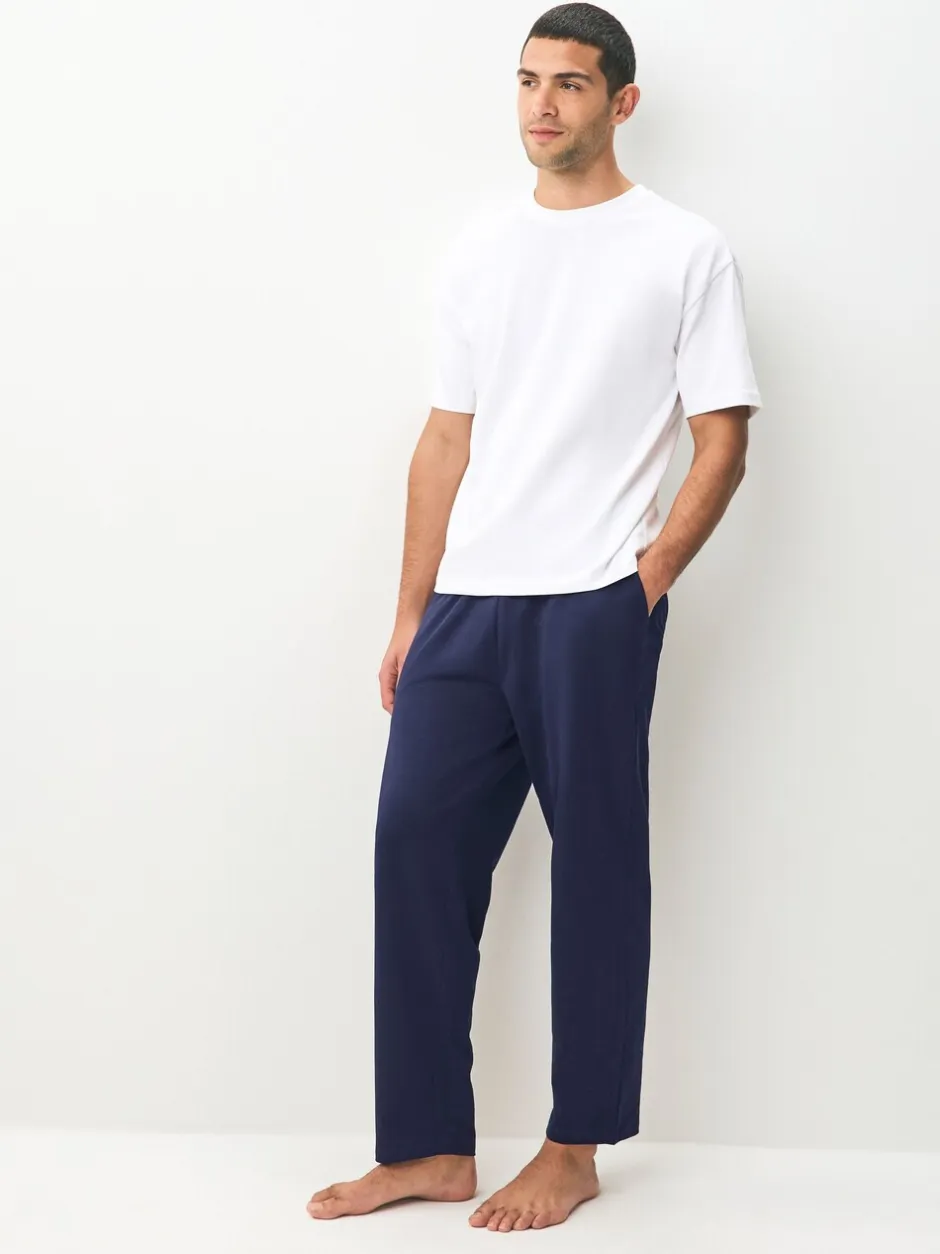 Pyjama's|Loungewear|Next - Open - Loopback Soft Touch 2 Pack Open Joggers Zwart/marineblauw