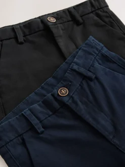 Broeken En Chino's|Next - Stretch skinny chino's verpakking van 2 (3-17jr) Zwart/marineblauw