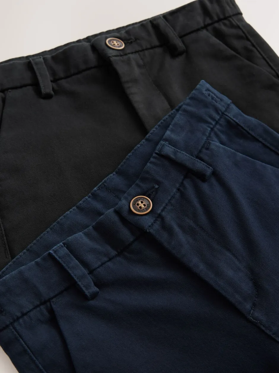 Broeken En Chino's|Next - Stretch skinny chino's verpakking van 2 (3-17jr) Zwart/marineblauw