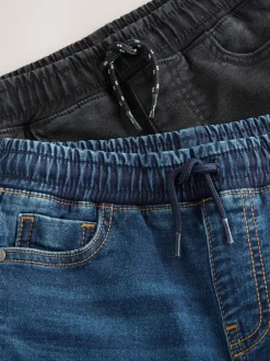 Jeans|Next Zwart/marineblauw - Stretchy jeans met elastische taille 2 pack (3-16jr)