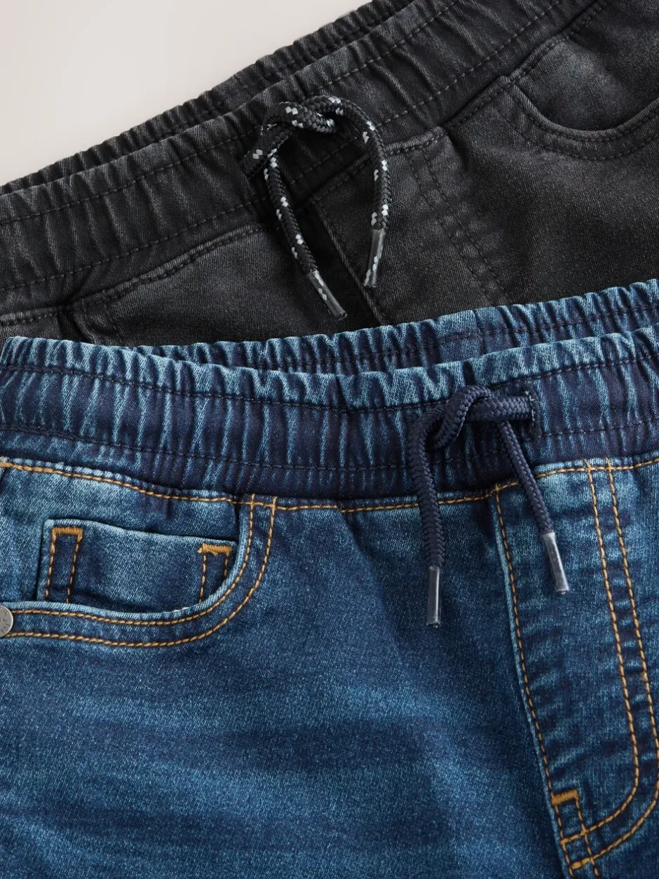 Jeans|Next Zwart/marineblauw - Stretchy jeans met elastische taille 2 pack (3-16jr)