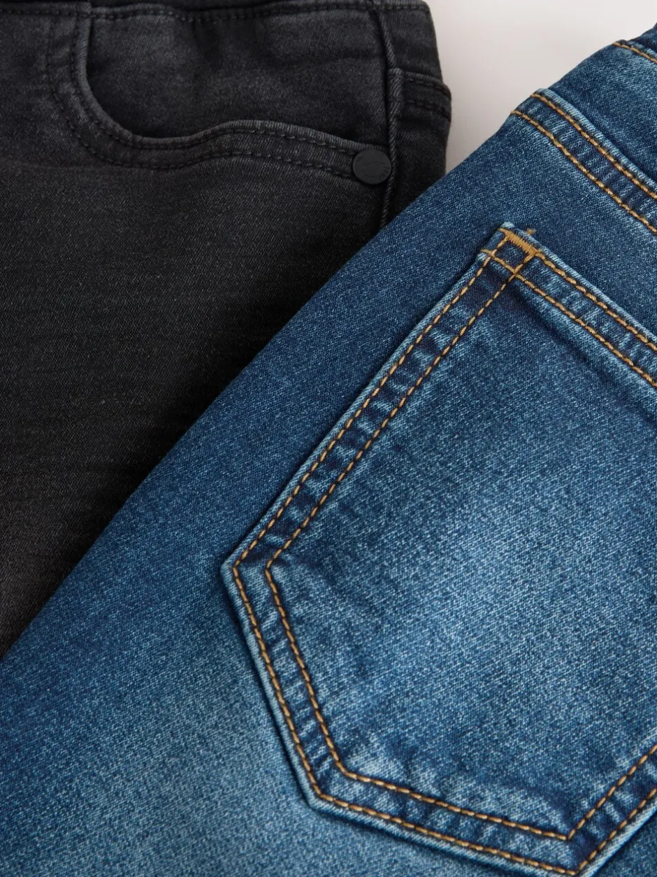Jeans|Next Zwart/marineblauw - Stretchy jeans met elastische taille 2 pack (3-16jr)