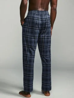 Pyjama's|Next Zwart/marineblauw geruit - Jersey 100% Cotton Pyjama Bottoms 2 Pack