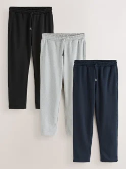 Joggingbroeken*Next - Brushback Heavyweight 3 Pack Joggers Zwart/Marineblauw/Gemêleerd grijs