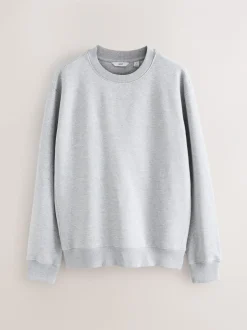 Sweaters En Hoody´S|Sweaters En Hoody´S*Next Zwart/Marineblauw/Gemêleerd grijs - Heavyweight Cotton Rich Jersey Crew Sweatshirts 3 Pack