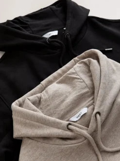 Sweaters En Hoody´S|Sweaters En Hoody´S|Next - Cotton Rich Jersey Overhead Hoodies 2 Pack Zwart/neutraal