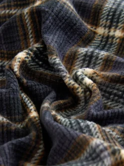 Pyjama's|Loungewear*Next Zwart/neutraal geruit - Motionflex Corded Cosy Cuffed Pyjama Bottoms
